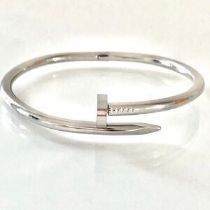New Stainless Steel Silver Love Nail Cuff Bracelet Valentines Gift